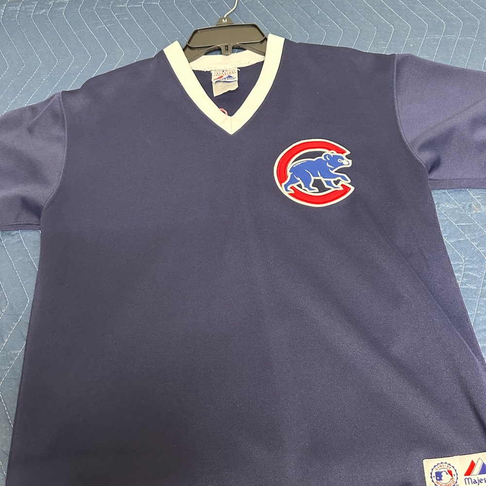 Majestic Cubs Dark Blue Jersey with White Trim